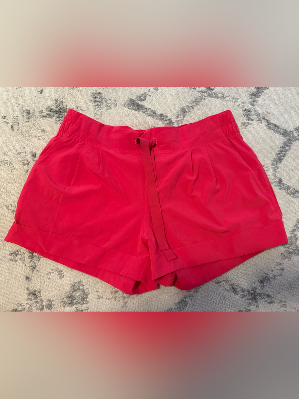 lululemon athletica Bright Red Drawstring Athletic Shorts